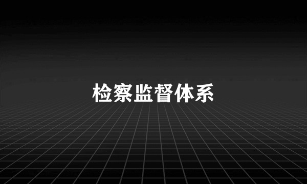 检察监督体系