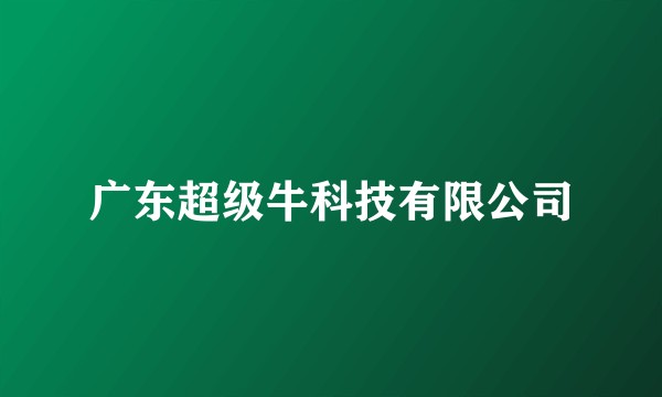 广东超级牛科技有限公司