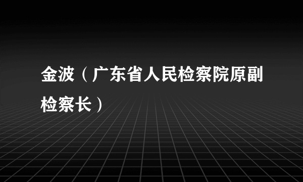 金波（广东省人民检察院原副检察长）