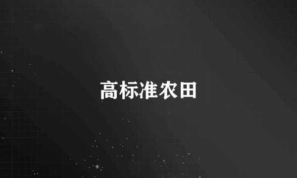 高标准农田