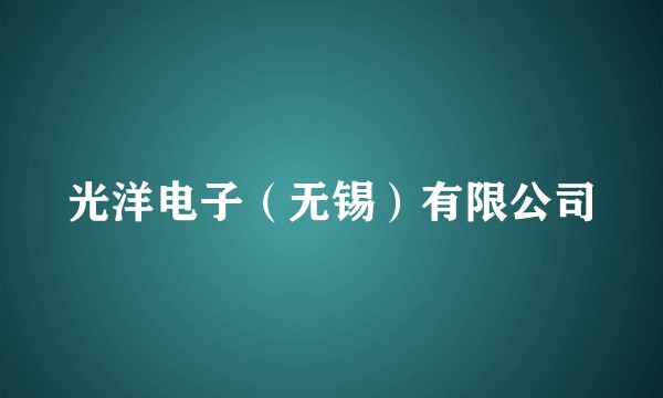光洋电子（无锡）有限公司