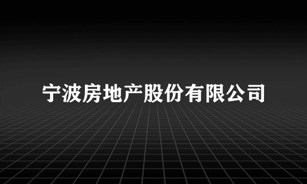 宁波房地产股份有限公司