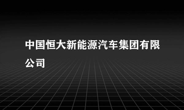 中国恒大新能源汽车集团有限公司