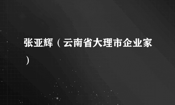 张亚辉（云南省大理市企业家）