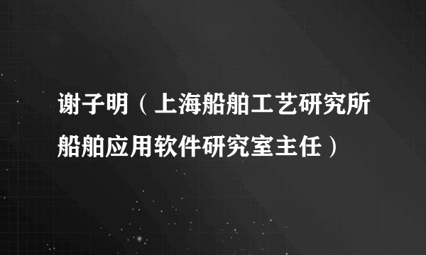 谢子明(上海船舶工艺研究所船舶应用软件研究室主任)