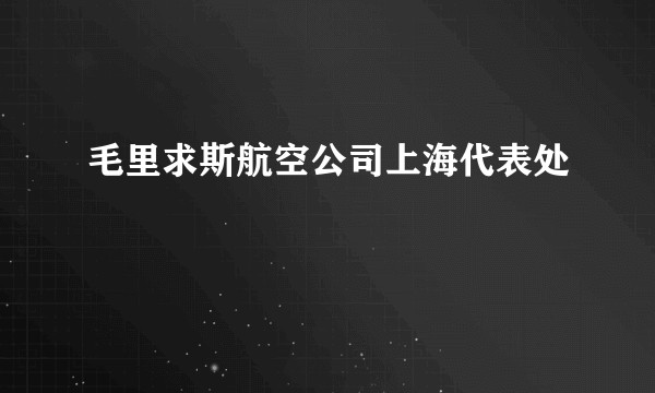 毛里求斯航空公司上海代表处