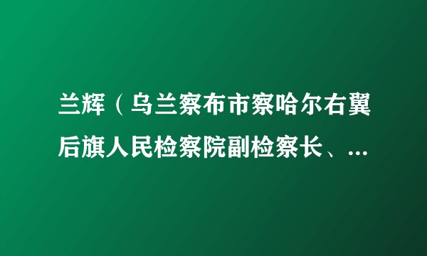 兰辉（乌兰察布市察哈尔右翼后旗人民检察院副检察长、代理检察长）