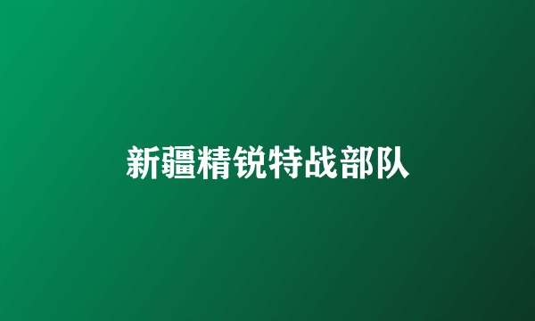 新疆精锐特战部队