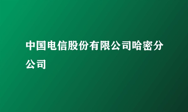 中国电信股份有限公司哈密分公司