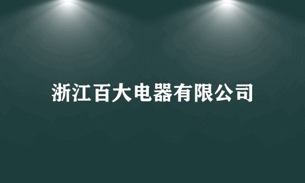 浙江百大电器有限公司