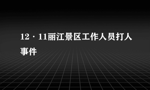 12·11丽江景区工作人员打人事件