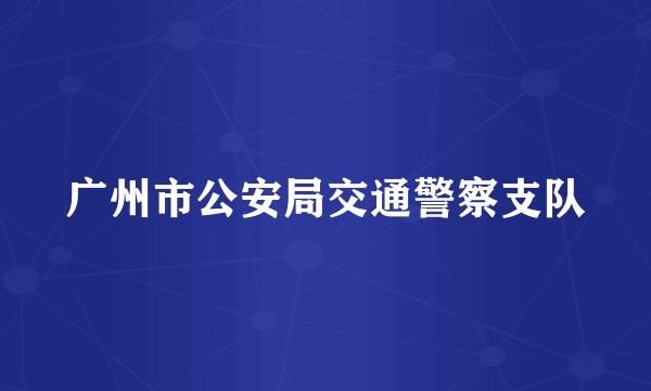 广州市公安局交通警察支队