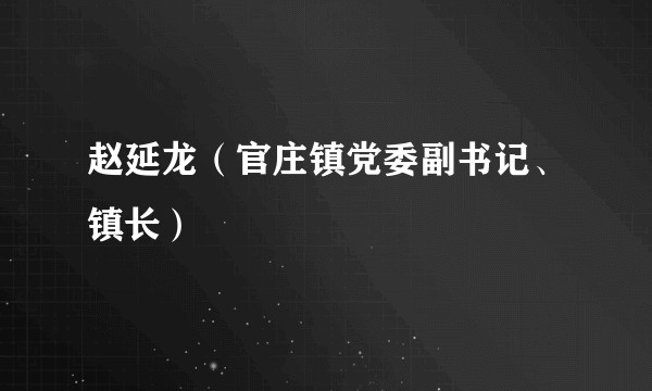 赵延龙（官庄镇党委副书记、镇长）