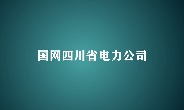 国网四川省电力公司
