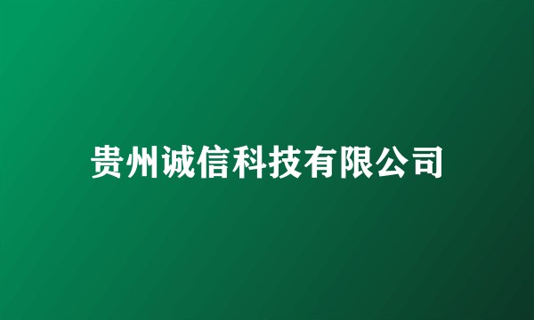 贵州诚信科技有限公司