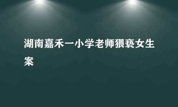 湖南嘉禾一小学老师猥亵女生案