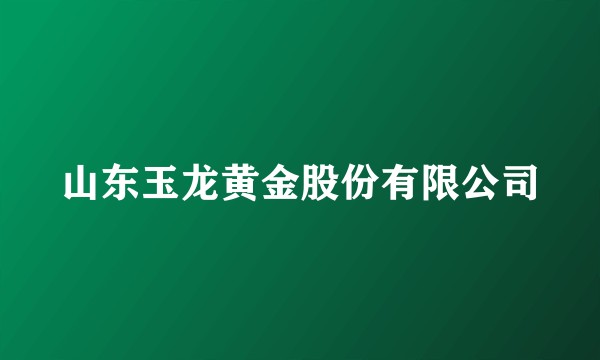 山东玉龙黄金股份有限公司