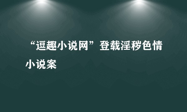 “逗趣小说网”登载淫秽色情小说案