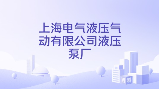 上海电气液压气动有限公司液压泵厂