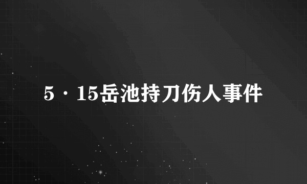 5·15岳池持刀伤人事件