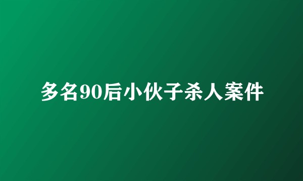 多名90后小伙子杀人案件