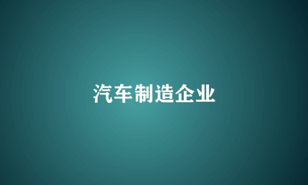 汽车制造企业