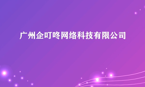 广州企叮咚网络科技有限公司