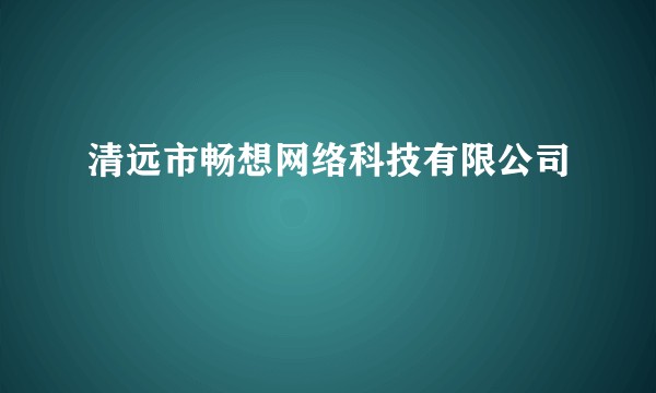 清远市畅想网络科技有限公司