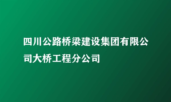 四川公路桥梁建设集团有限公司大桥工程分公司