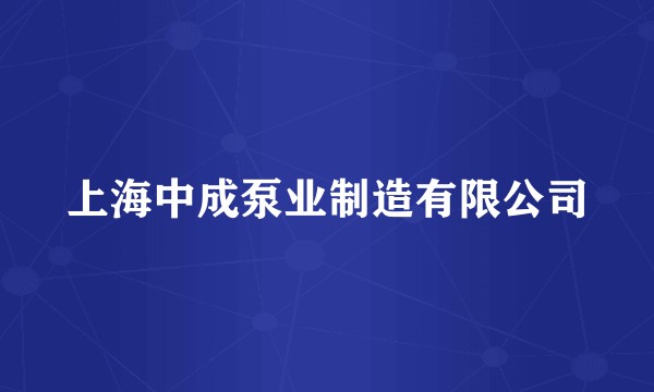 上海中成泵业制造有限公司
