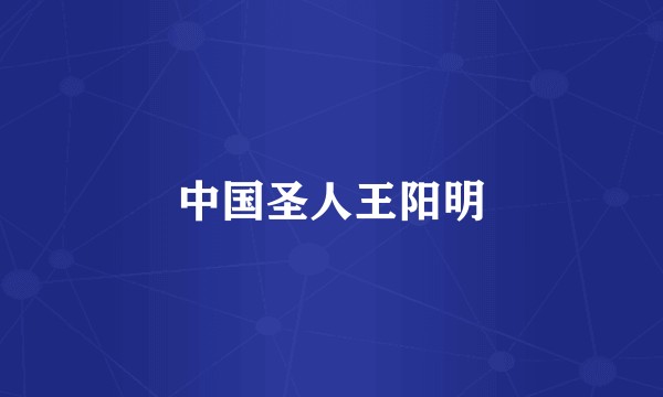 中国圣人王阳明