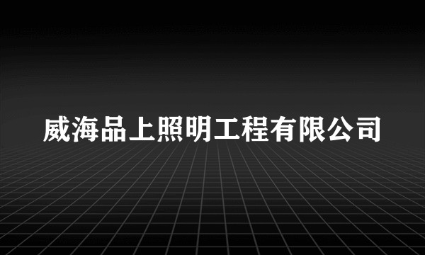 威海品上照明工程有限公司