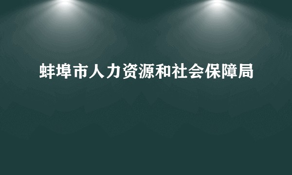蚌埠市人力资源和社会保障局