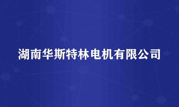 湖南华斯特林电机有限公司