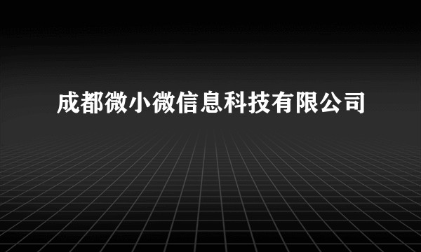 成都微小微信息科技有限公司