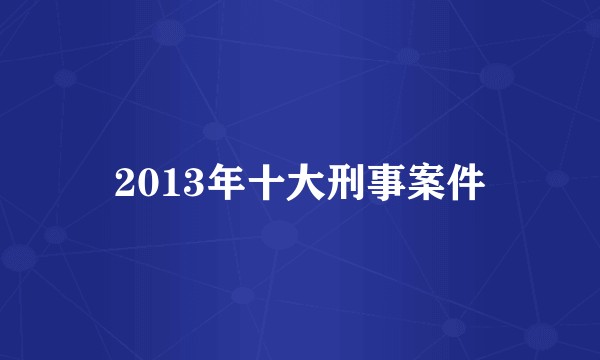 2013年十大刑事案件
