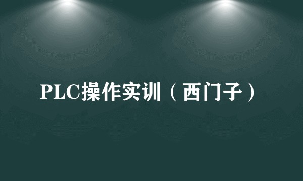 PLC操作实训（西门子）
