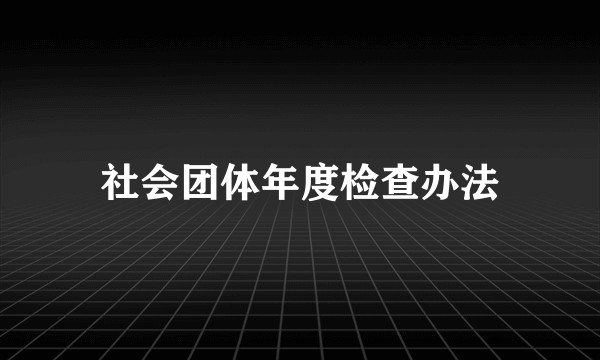 社会团体年度检查办法