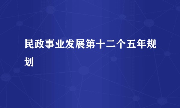 民政事业发展第十二个五年规划