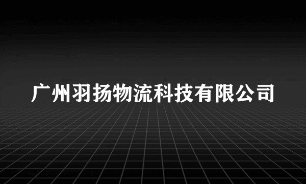 广州羽扬物流科技有限公司