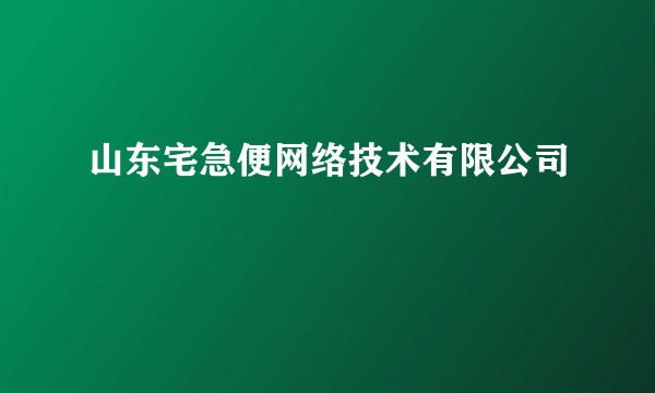 山东宅急便网络技术有限公司