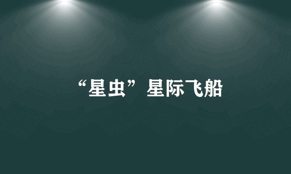 “星虫”星际飞船