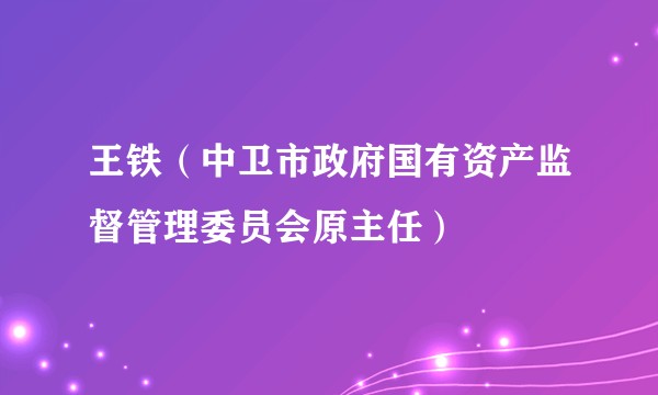 王铁（中卫市政府国有资产监督管理委员会原主任）
