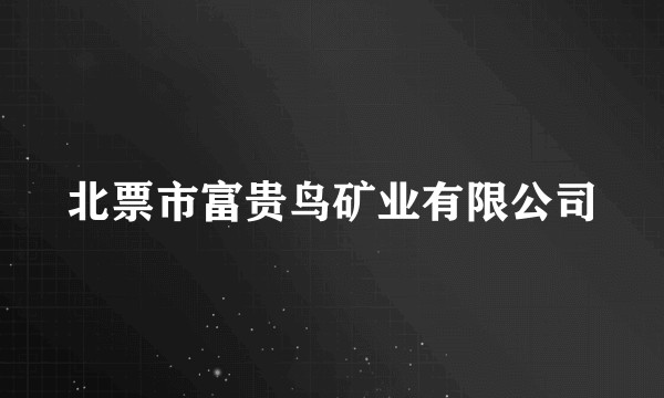 北票市富贵鸟矿业有限公司