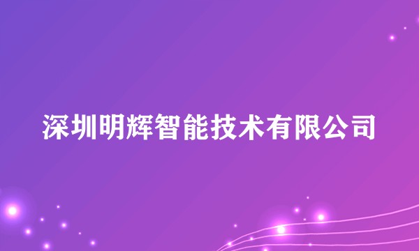 深圳明辉智能技术有限公司