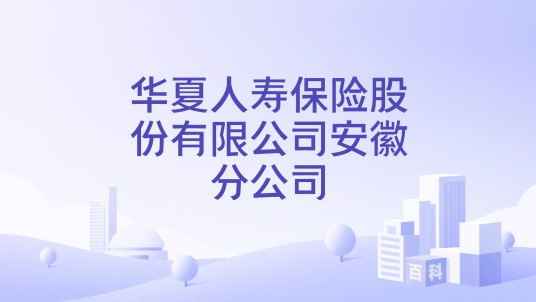 华夏人寿保险股份有限公司安徽分公司
