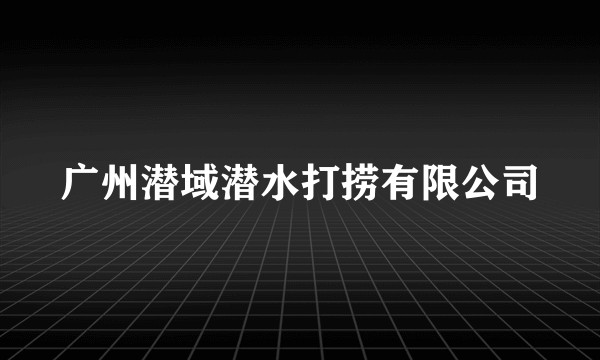 广州潜域潜水打捞有限公司