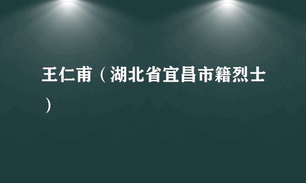 王仁甫（湖北省宜昌市籍烈士）