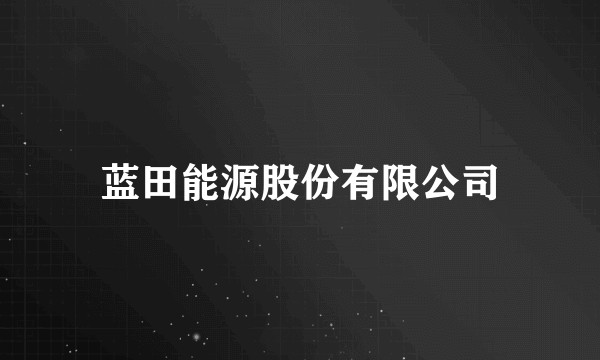 蓝田能源股份有限公司