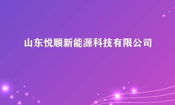 山东悦顺新能源科技有限公司